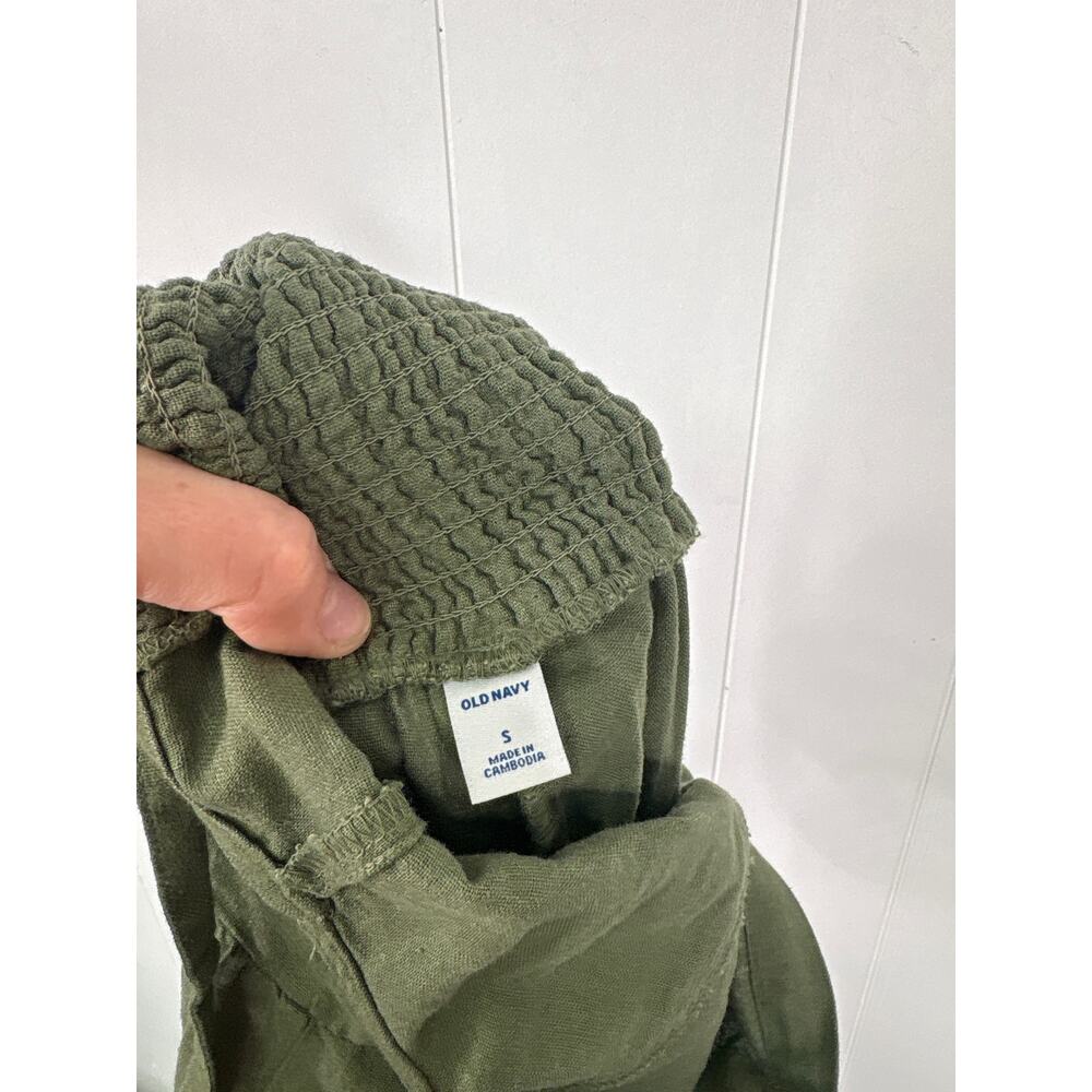 Old Navy Olive Green Linen-Blend Wide-Leg Jumpsuit - Picture 10 of 10